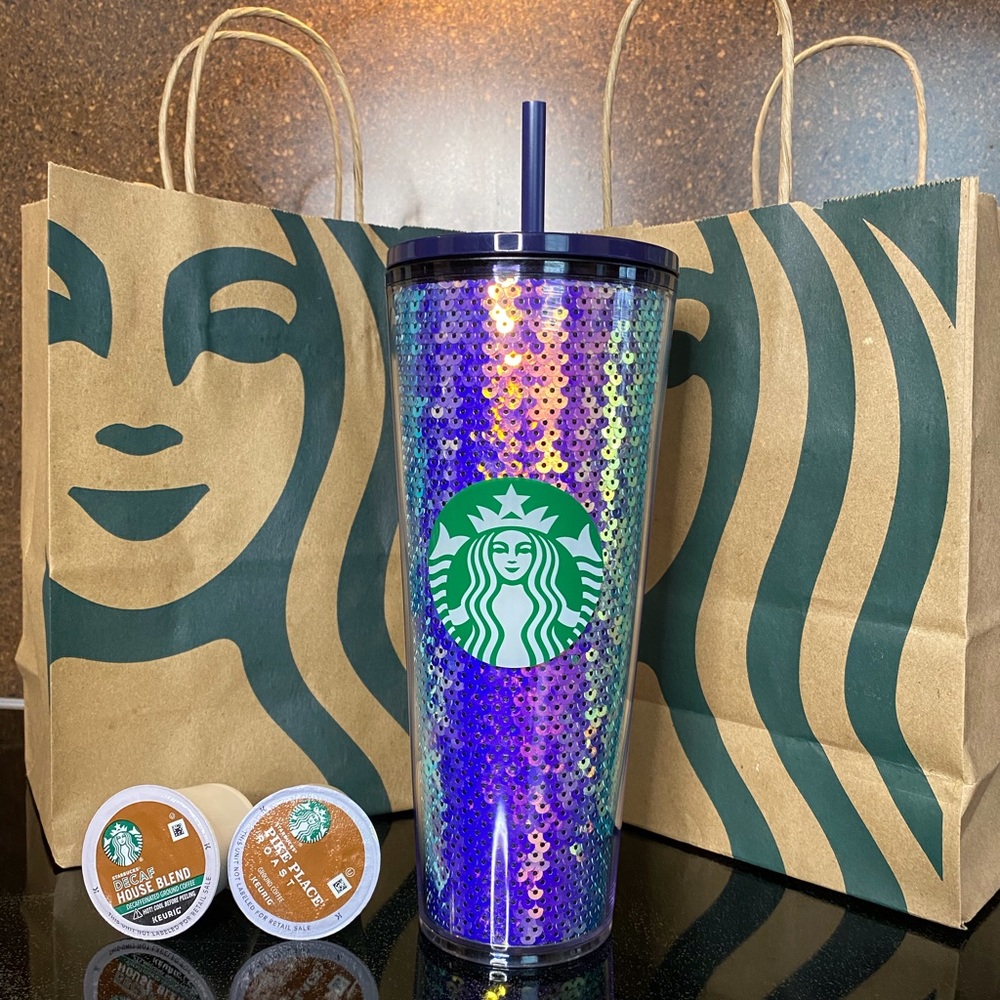 🔮STARBUCKS🔮 Venti Purple Sequin Cold Tumbler